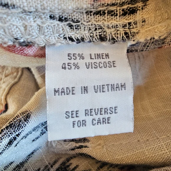 CALI 1850 Los Angeles Tropical Print Linen Blend Lounge Pants Size M - Picture 13 of 15